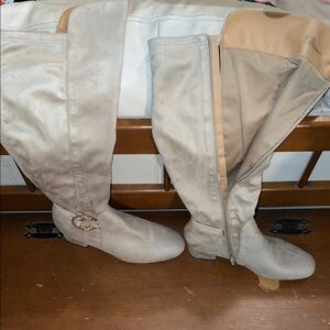 Comfortview Beige Over the Knee Boots